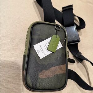 Coach Green Camo Crossbody Sling Bag